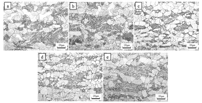图1  不同热处理工艺下试验钢的金相组织